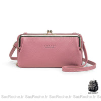 Sac Portefeuille Femme Style Rétro - Élégant et Pratique - modèle Rose foncé - Sac Roche ™