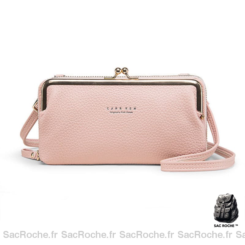 Sac Portefeuille Femme Style Rétro - Élégant Et Pratique Rose Pale Portefeuille Femme