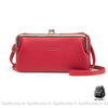 Sac Portefeuille Femme Style Rétro - Élégant Et Pratique Rouge Portefeuille Femme