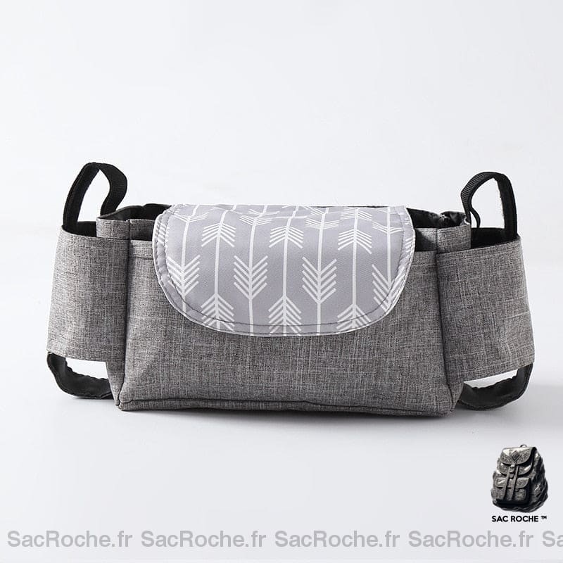 Sac de poussette avec motif pour accessoire bébé gris avec un fond blanc