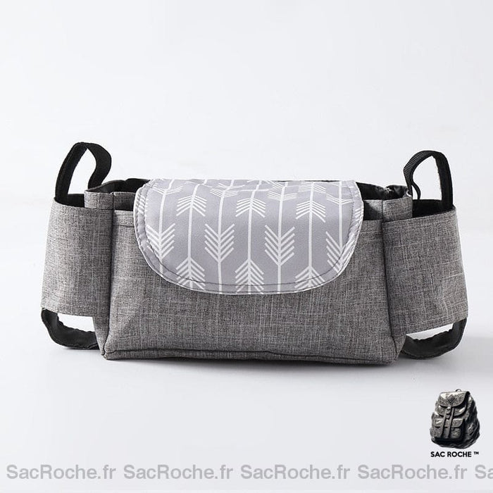 Sac de poussette avec motif pour accessoire bébé gris avec un fond blanc