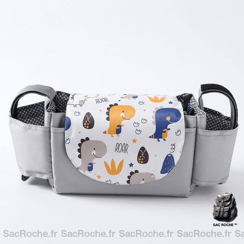 Sac de poussette avec motif pour accessoire bébé gris à la mode