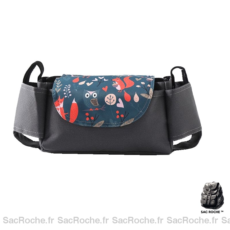 Sac de poussette avec motif pour accessoire bébé en noir avec des fleurs