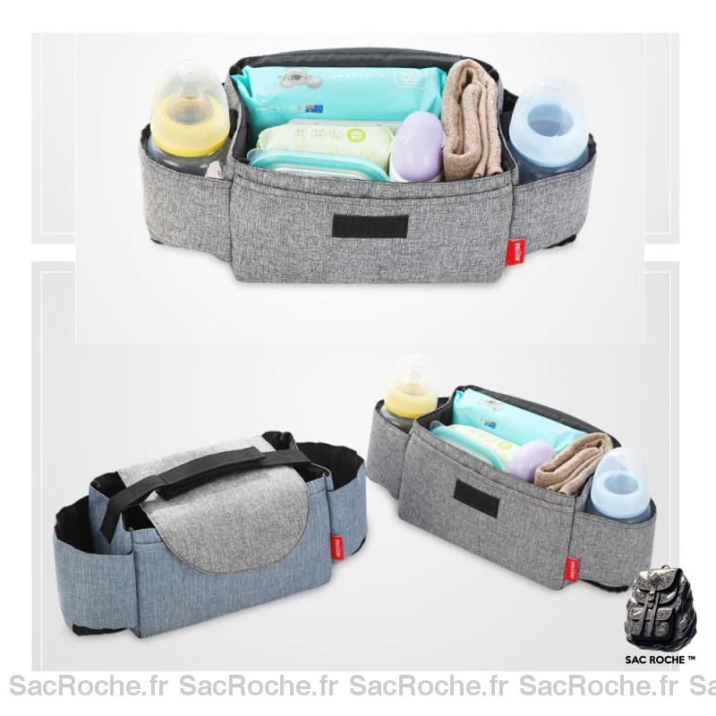 Sac Poussette Polyester Bicolore À Dos Bébé