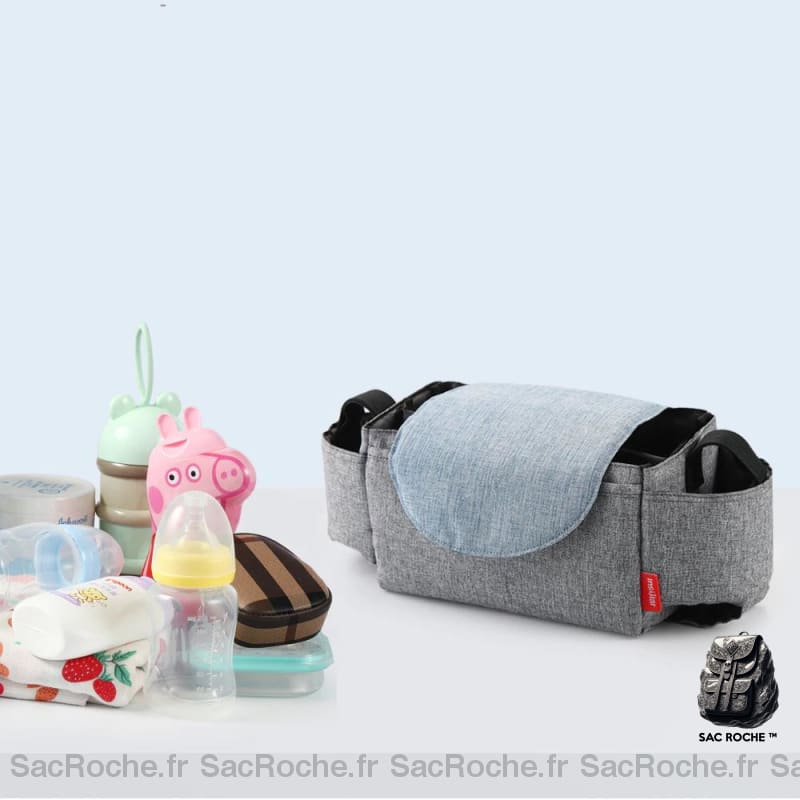 Sac Poussette Polyester Bicolore À Dos Bébé