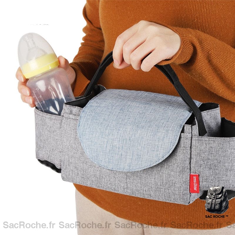 Sac Poussette Polyester Bicolore À Dos Bébé