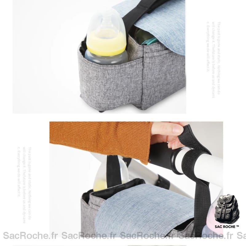 Sac Poussette Polyester Bicolore À Dos Bébé