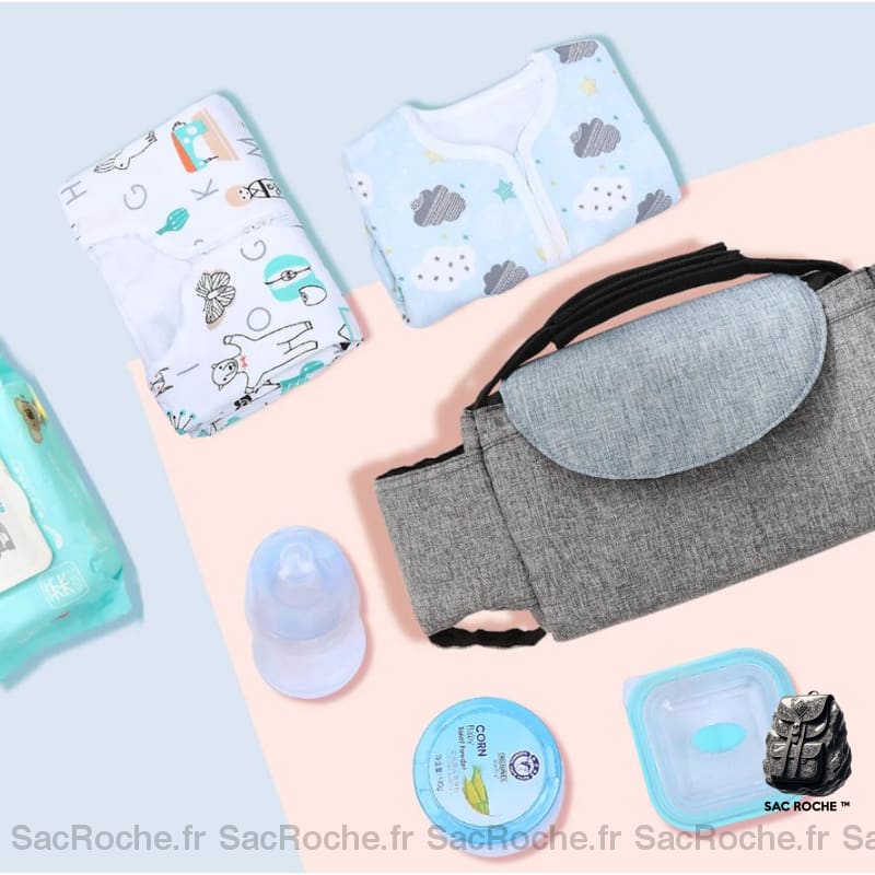 Sac Poussette Polyester Bicolore À Dos Bébé
