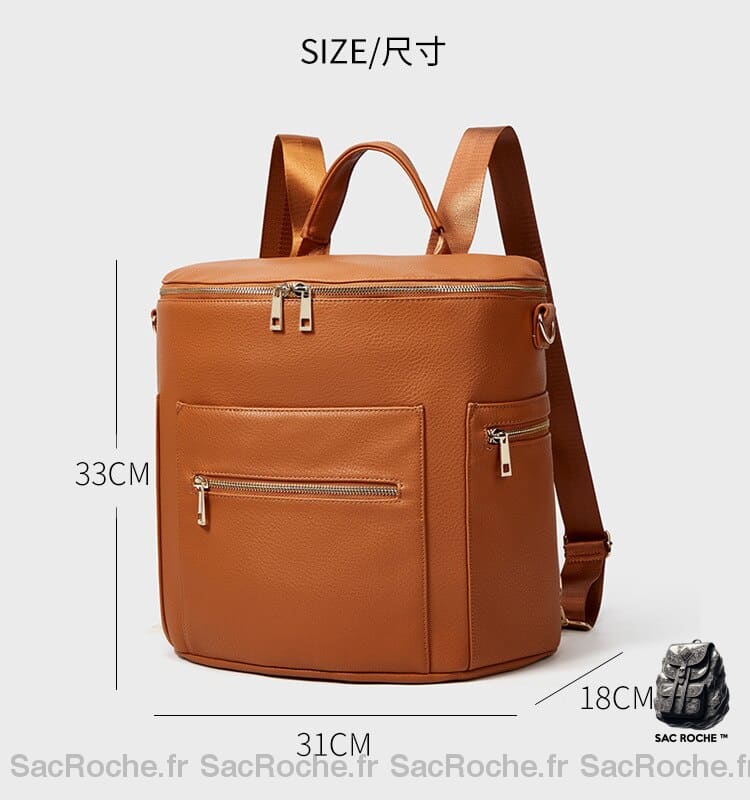 Sac Poussette Rangement Simili Cuir À Dos Bébé