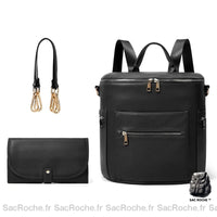 Sac poussette rangement simili cuir - modèle Noir - Sac Roche ™