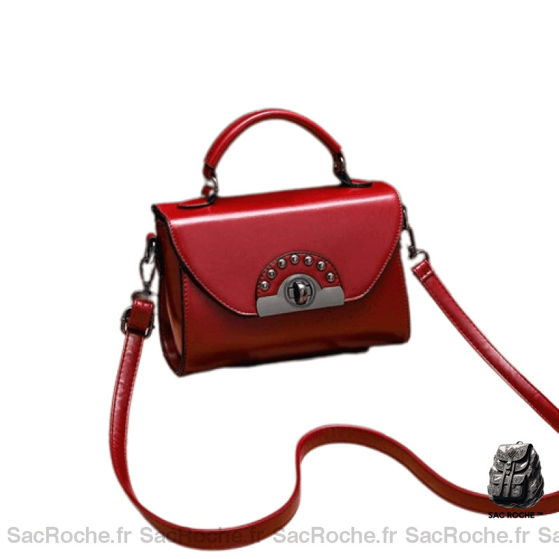 Sac Rabat Femme Noir Rouge / 22X9X16M À Main