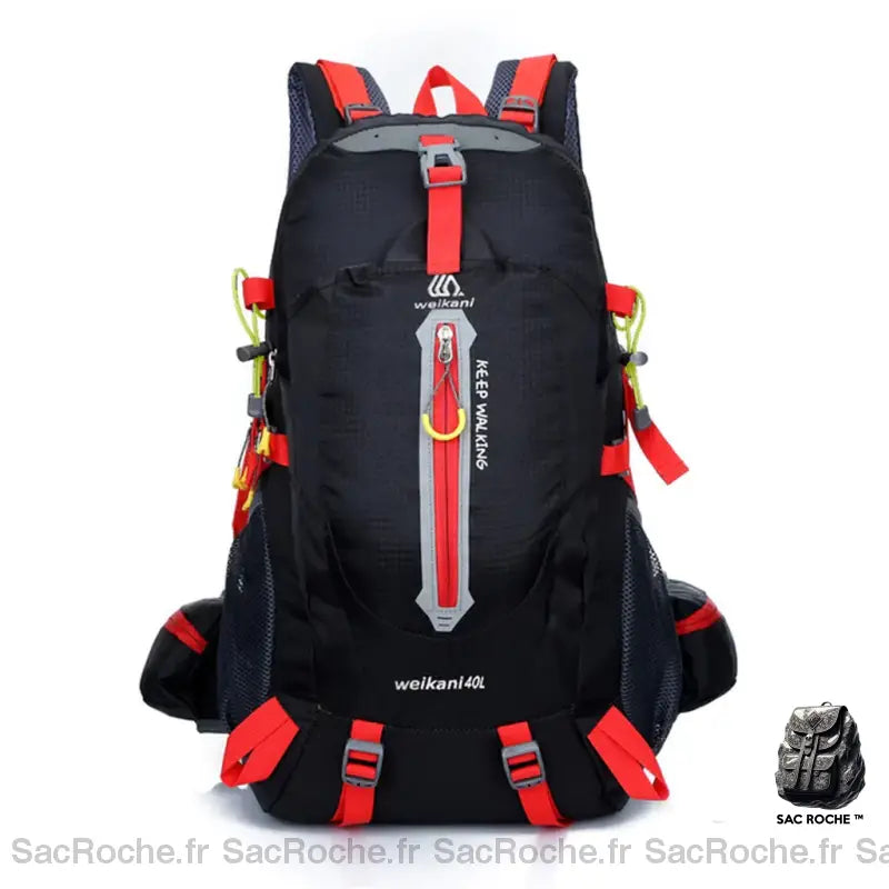 Sac Randonnée 30L Rouge Et Noir / 35L À Dos Sport