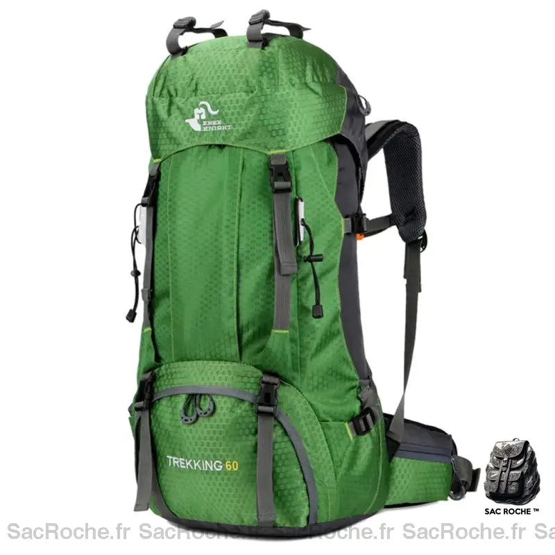 Sac Randonnée 60L Trekking Vert Sac À Dos