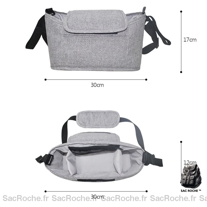 Sac Rangement Poussette Couleur Unie À Dos Bébé