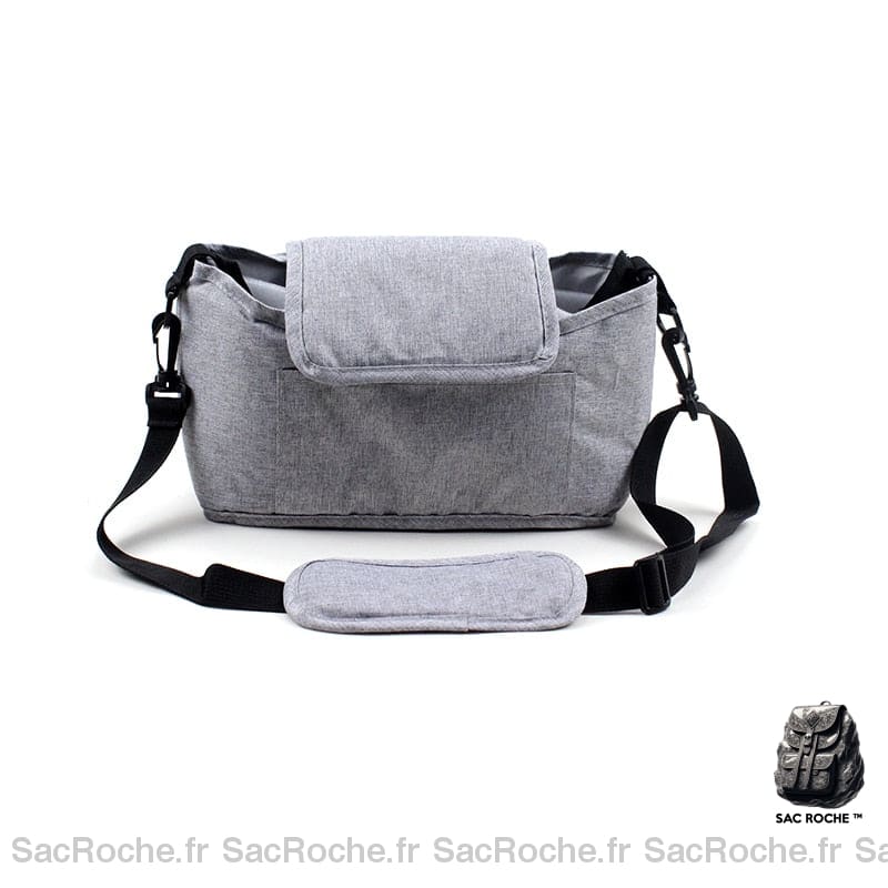 Sac de rangement de poussette couleur unie gris avec un fond blanc