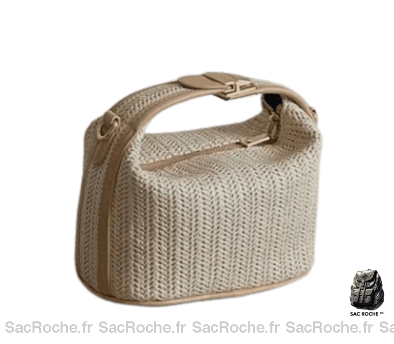 Sac Raphia Femme Main Beige À