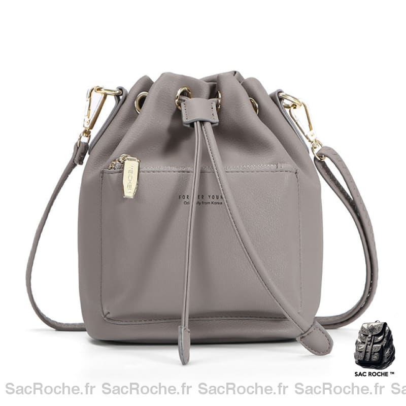 Sac Seau Cuir Élégant Petit Main Gris Sac À Main Femme