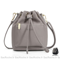 Sac Seau Cuir Élégant Petit Main - modèle Gris - Sac Roche ™