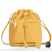 Sac Seau Cuir Élégant Petit Main Jaune Sac À Main Femme