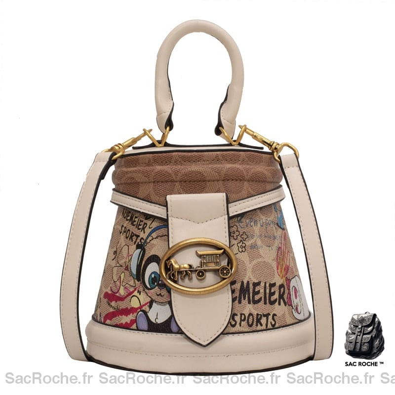 Sac Seau Femme Cuir Blanc / 18.5X16X12Cm À Main