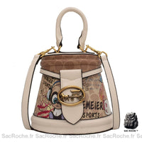 Sac Seau Femme Cuir - modèle Blanc / 18.5x16x12cm - Sac Roche ™