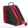 Sac pour chaussures de Ski ou snowboard noir et rouge avec un fond blanc