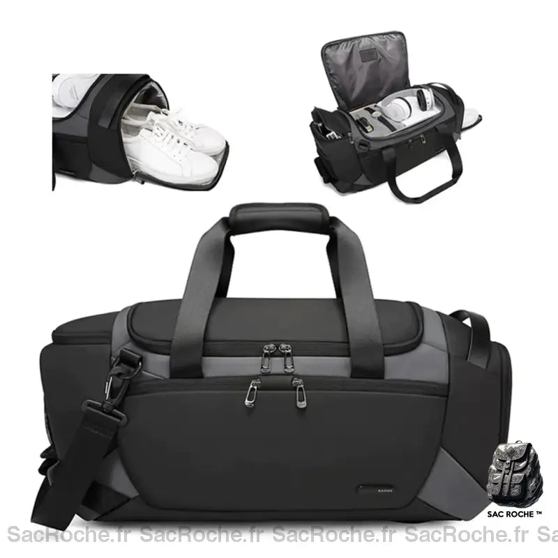 Sac Sport Compartiment Chaussures Gris À Dos