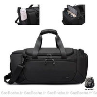 Sac Sport Compartiment Chaussures Noir À Dos