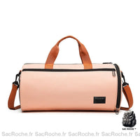 Sac à main de sport pour hommes et femmes rose avec un fond blanc