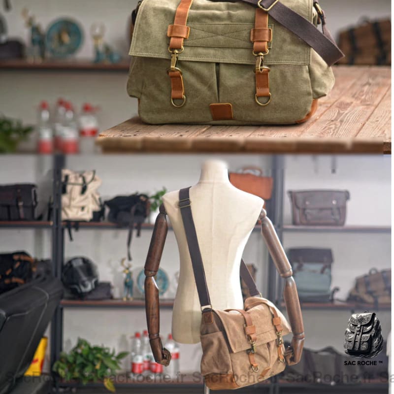 Sac Toile Bandoulière Homme À Dos