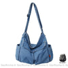 Sac Toile Besace Femme Bleu / 35 X15 X 40Cm
