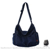 Sac Toile Besace Femme Bleu Marine / 35 X15 X 40Cm