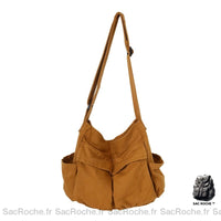 Sac Toile Besace Femme - modèle Orange / 35 x15 x 40cm - Sac Roche ™