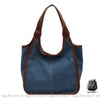 Sac Toile Cuir Femme Décontracté Bleu / 30X13X28Cm À Main