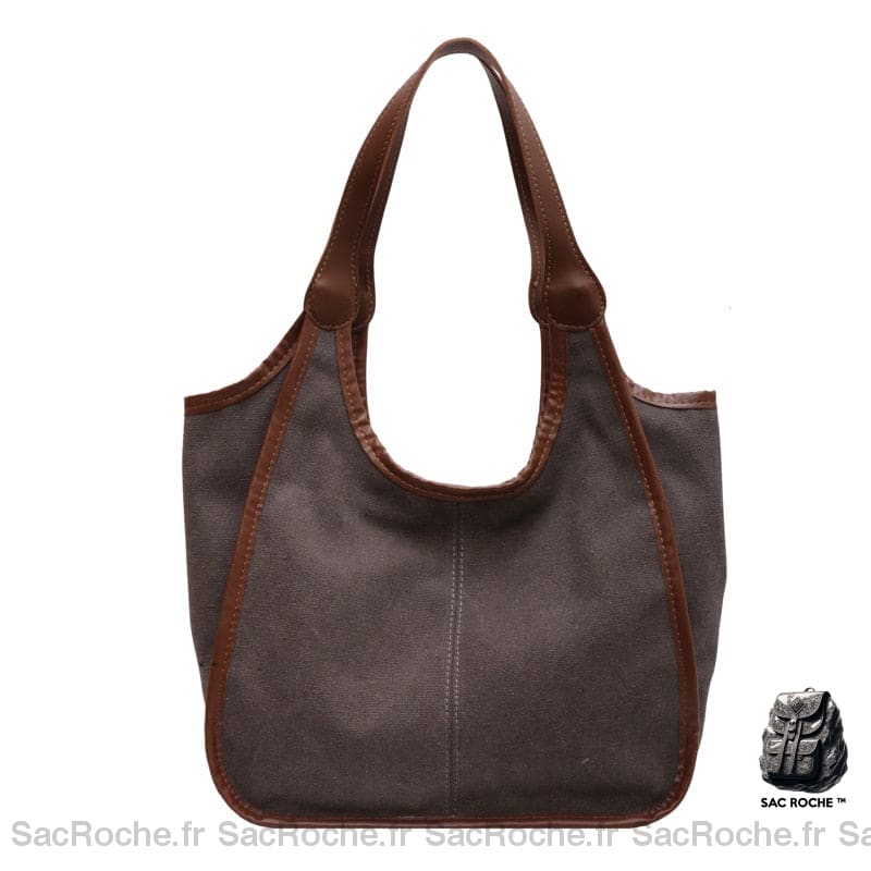 Sac Toile Cuir Femme Décontracté Gris / 30X13X28Cm À Main