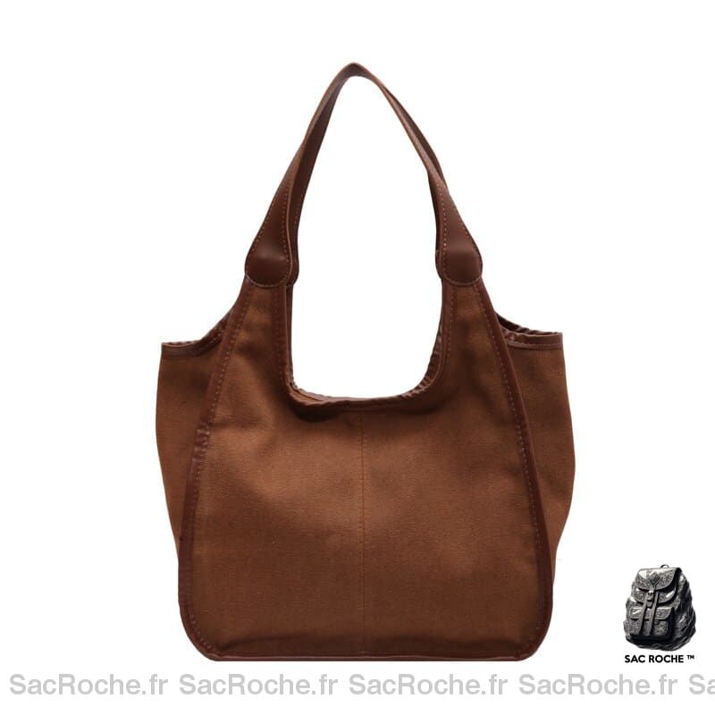 Sac Toile Cuir Femme Décontracté Marron / 30X13X28Cm À Main