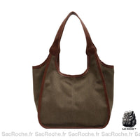 Sac Toile Cuir Femme Décontracté - modèle Vert / 30x13x28cm - Sac Roche ™