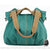 Sac Toile Femme Élégant - modèle Bleu vert / 35 x 22 x 28cm - Sac Roche ™
