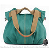 Sac Toile Femme Élégant Bleu Vert / 35 X 22 28Cm À Main