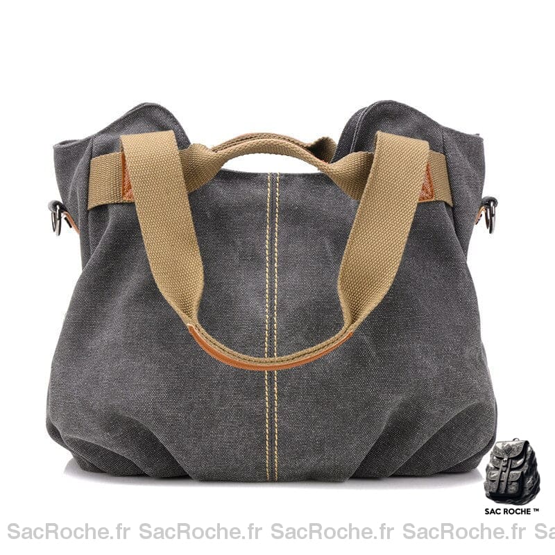 Sac Toile Femme Élégant Gris / 35 X 22 28Cm À Main