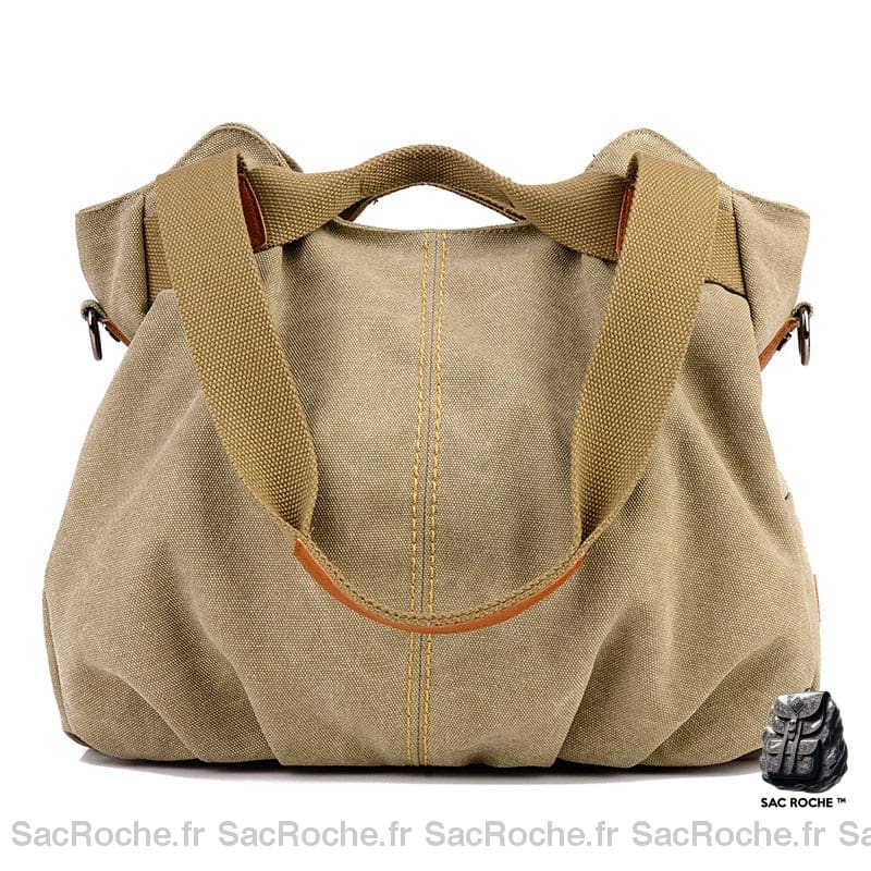 Sac Toile Femme Élégant Kaki / 35 X 22 28Cm À Main