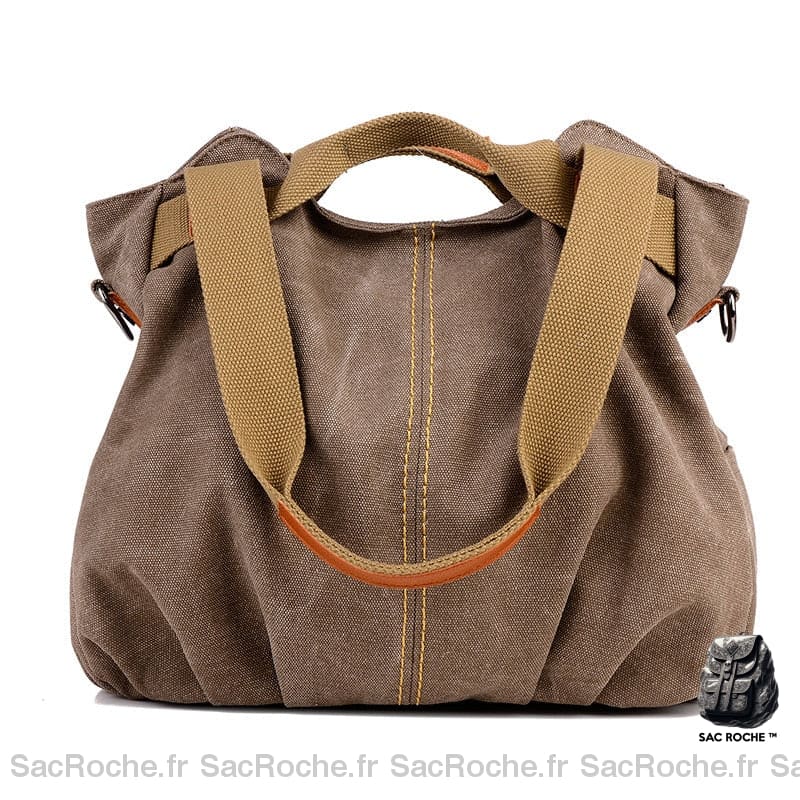 Sac Toile Femme Élégant Marron / 35 X 22 28Cm À Main