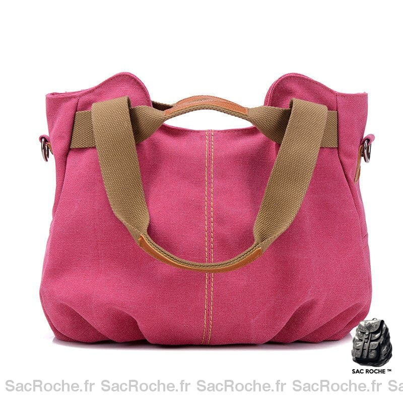 Sac Toile Femme Élégant Rose / 35 X 22 28Cm À Main