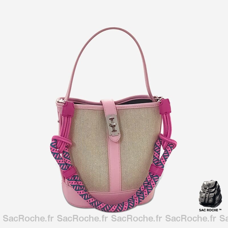 Sac Toile Femme Élégant Rose À Main