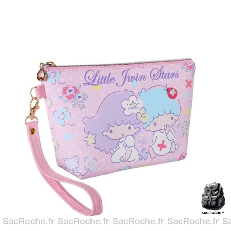 Sac Toilette Pu Motif Dessin Besace Femme