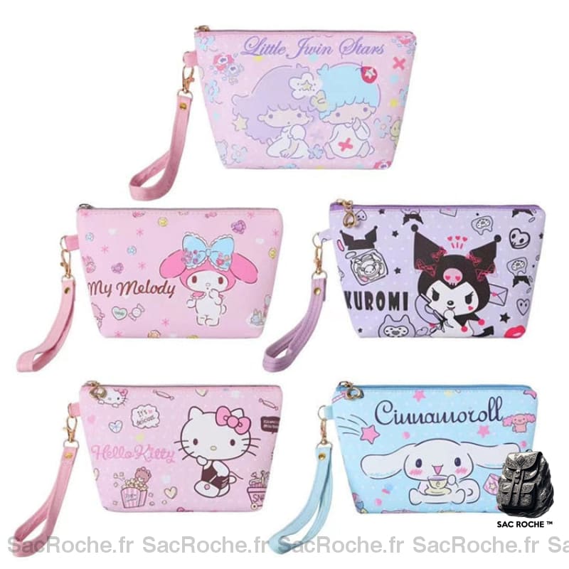 Sac Toilette Pu Motif Dessin Besace Femme