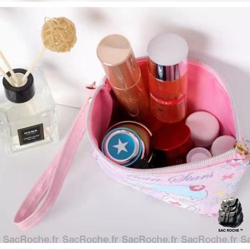 Sac Toilette Pu Motif Dessin Besace Femme