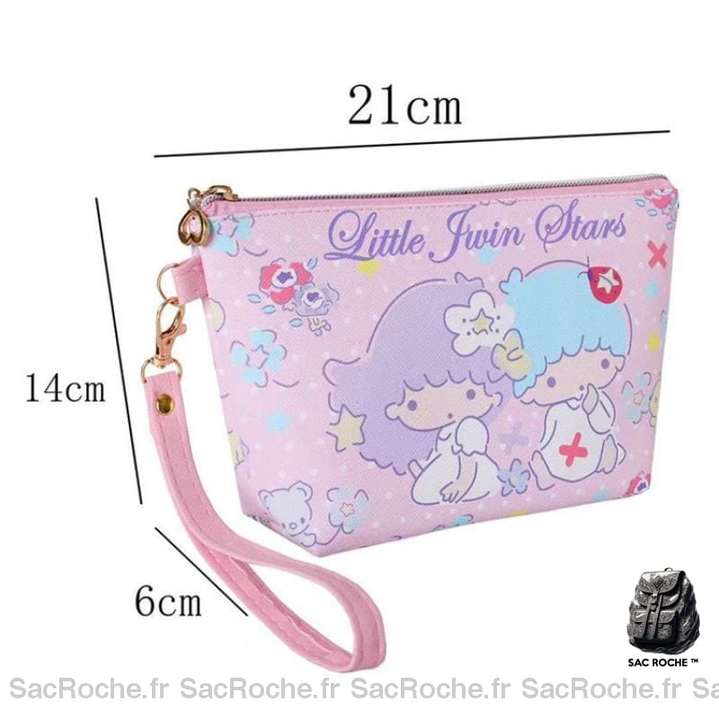 Sac Toilette Pu Motif Dessin Besace Femme