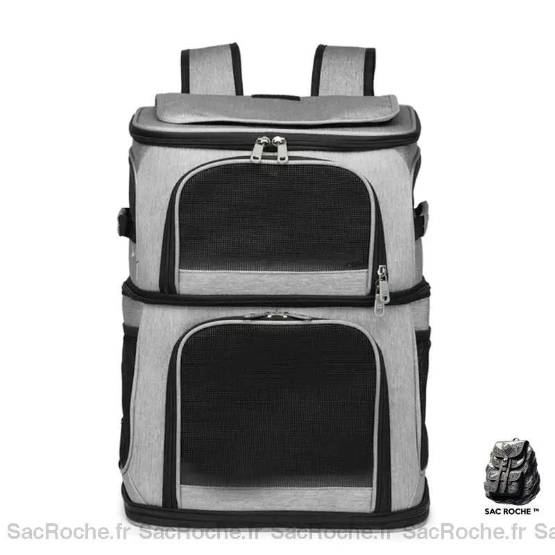 Sac Transport Double Chat Gris Sac À Dos