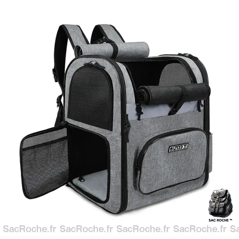 Sac Transport Pour Chat Confortable Gris Sac À Dos